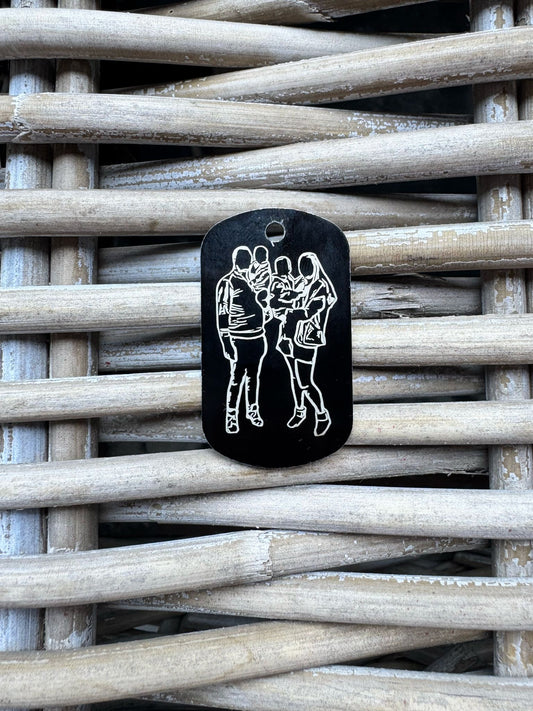 Line Art Sleutelhanger